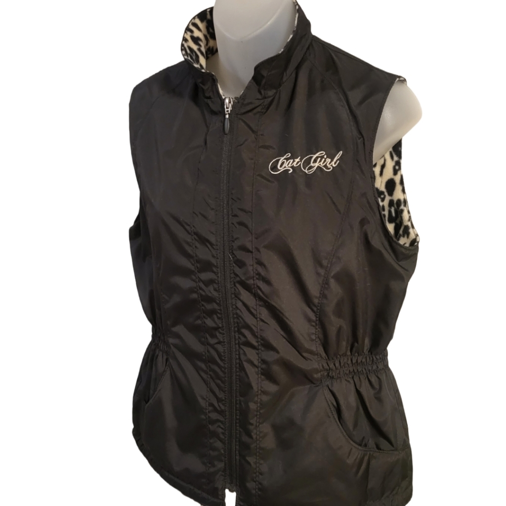 Arctic Cat "Cat Girl" Arcticwear Fleece Leopard Lined Vest in S